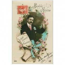 carte postale ancienne BONNE ANNEE. Voeux sincères 1910