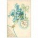 carte postale ancienne NOEL. Bonne Fête. Fleurs 1906 gaufrée