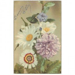 carte postale ancienne NOEL. Bonne Fête. Fleurs 1949