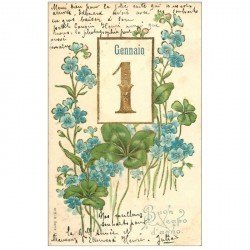 carte postale ancienne NOUVEL AN. Bonne Année carte gaufrée Buon Capo d'Anno 1905 Gennaio