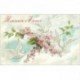 carte postale ancienne NOUVEL AN. Bonne Année carte gaufrée Fleurs et Colombes