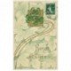 carte postale ancienne NOUVEL AN. Bonne Année carte gaufrée Trèfle à quatre feuilles 1907
