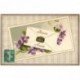 carte postale ancienne NOUVEL AN. Bonne Année carte gaufrée violette et missive