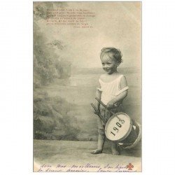 carte postale ancienne NOUVEL AN. Jeune Tambour qui annonce l'Année 1903 par Ardouin