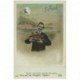 carte postale ancienne POISSON D'AVRIL. Homme et Poissons