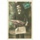 carte postale ancienne POISSON D'AVRIL. Homme et s Poissons 1909