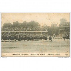 carte postale ancienne DEFILE A LONGCHAMP 1913. Les Tirailleurs Sénégalais. Armée et Militaires