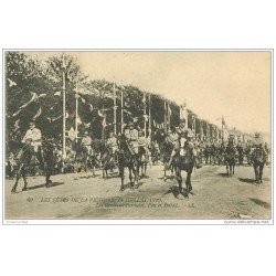 carte postale ancienne FETES VICTOIRE 1919. Généraux Berthelot, Pau et Dubail. Armée et Militaires