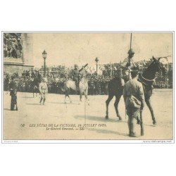 carte postale ancienne FETES VICTOIRE 1919. Le Général Gouraud. Armée et Militaires