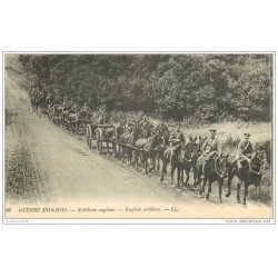 carte postale ancienne GUERRE 1914-18. Artillerie Anglaise Cavaliers