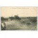 carte postale ancienne GUERRE 1914-18. Artillerie montée et Obstacles. Franchissement d'un talus. Canons et Chevaux