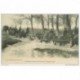 carte postale ancienne GUERRE 1914-18. Artillerie montée et Obstacles. Passage d'un Gué. Canons et Chevaux