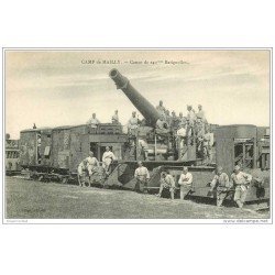 carte postale ancienne GUERRE 1914-18. Camp de Mailly. Canon de 240mm Batignolles