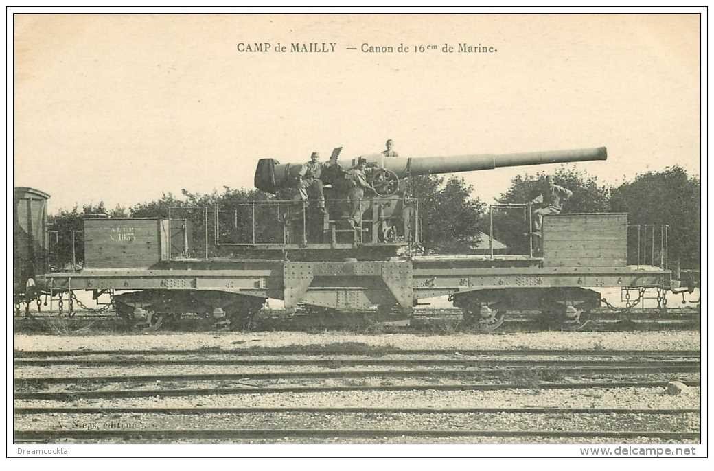 carte postale ancienne GUERRE 1914-18. Camp de Mailly. Canon du 16° de Marine