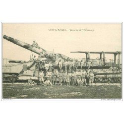 carte postale ancienne GUERRE 1914-18. Camp de Mailly. Canon du 32° Glissement