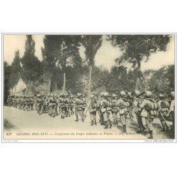carte postale ancienne GUERRE 1914-18. Campement Troupes Indiennes en France