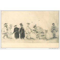 carte postale ancienne GUERRE 1914-18. Caricature. Tous à la tranfo par Heriment...