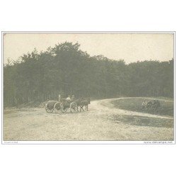 carte postale ancienne GUERRE 1914-18. Carte photo à identifier. un attelage de cantine