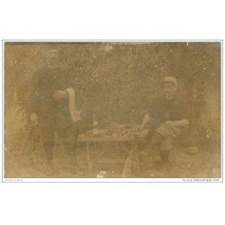 carte postale ancienne GUERRE 1914-18. Carte Photo Officier et son Homme de Camp à Chavremont 90. Militaires et Poilus.