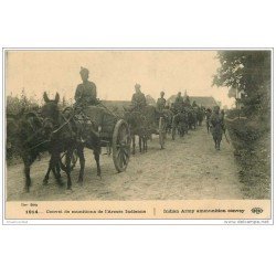 carte postale ancienne GUERRE 1914-18. Convoi munitions Armée Indienne en Attelages