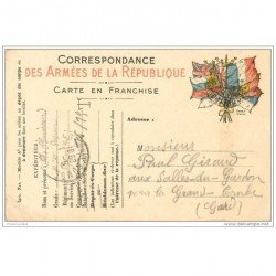 carte postale ancienne GUERRE 1914-18. Correspondance des Armées de la République pour Grand-Combe dans le Gard 1915