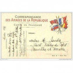 carte postale ancienne GUERRE 1914-18. Correspondance des Armées de la République pour Saint-Nicolas du Port