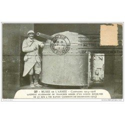 carte postale ancienne GUERRE 1914-18. Coupole allemande Canon révolver