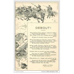 carte postale ancienne GUERRE 1914-18. Debout Dragons. Paroles Amélie de Néry