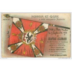 carte postale ancienne Guerre 1914-18. DRAPEAU Allemand du 36° Fusillés pris à Fosse Martin 1914