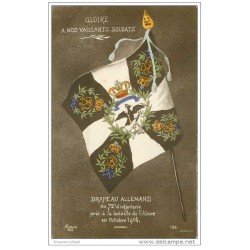 carte postale ancienne Guerre 1914-18. DRAPEAU Allemand du 72° Infanterie Bataille de l'Aisne 1914