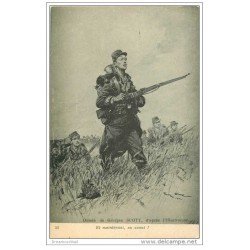 carte postale ancienne GUERRE 1914-18. Et maintenant en avant ! dessin de Scott