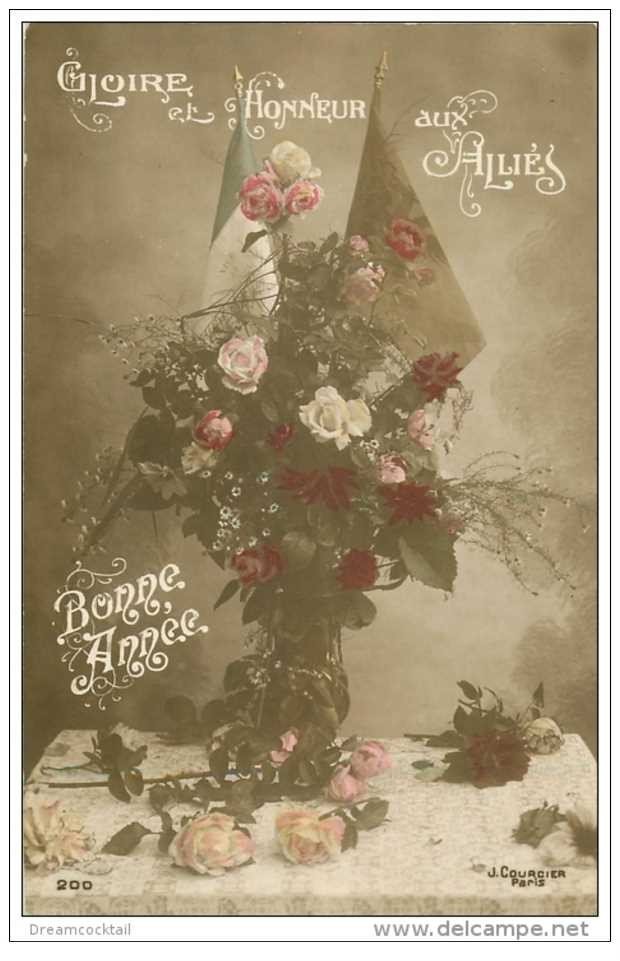 carte postale ancienne GUERRE 1914-18. Gloire et Honneur aux Alliés par Courcier
