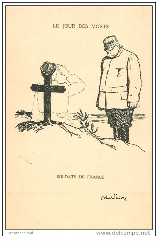 carte postale ancienne GUERRE 1914-18. Je Jour des Morts Soldats de France . Illustrateur...