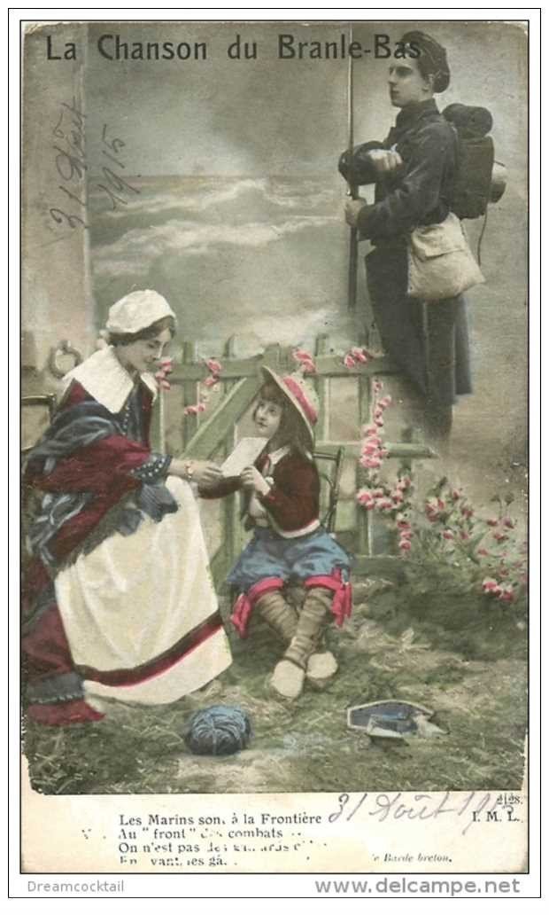 carte postale ancienne GUERRE 1914-18. La Chanson du Branle-Bas 1915