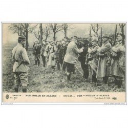 carte postale ancienne GUERRE 1914-18. La décoration du Soldat. Nos Poilus en Alsace. Tampon Bitschwiller
