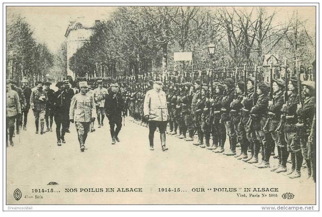 carte postale ancienne GUERRE 1914-18. La Revue des Militaires. Nos Poilus en Alsace. Tampon Bitschwiller