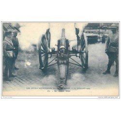 carte postale ancienne GUERRE 1914-18. Le Canon tonne. Fêtes de la Victoire 1919