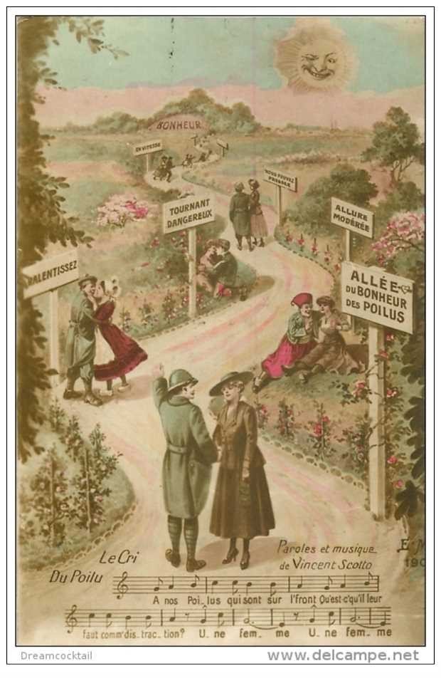 carte postale ancienne GUERRE 1914-18. Le Cri dun Poilu par Scotto 1917