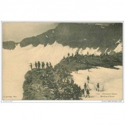 carte postale ancienne GUERRE 1914-18. Marches d'Hiver des Chasseurs Alpins