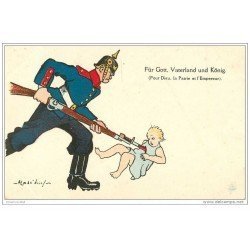 carte postale ancienne GUERRE 1914-18. Massacre d'Enfant pour Dieu, la Patrie et l'Empereur par Mass'Boeuf
