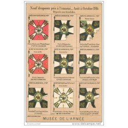 carte postale ancienne Guerre 1914-18. Neuf DRAPEAUX pris à l'ennemi en 1914