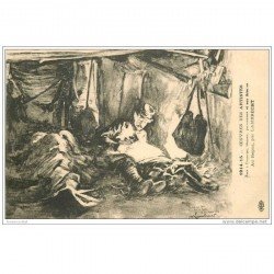 carte postale ancienne GUERRE 1914-18. Oeuvres des Artistes tués. Au Repos par Lambrecht