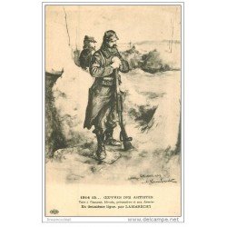 carte postale ancienne GUERRE 1914-18. Oeuvres des Artistes tués. En deuxième ligne par Lambrecht
