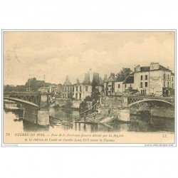 carte postale ancienne GUERRE 1914-18. Pont de la Ferté-sous-Jouarre détruit par les Anglais