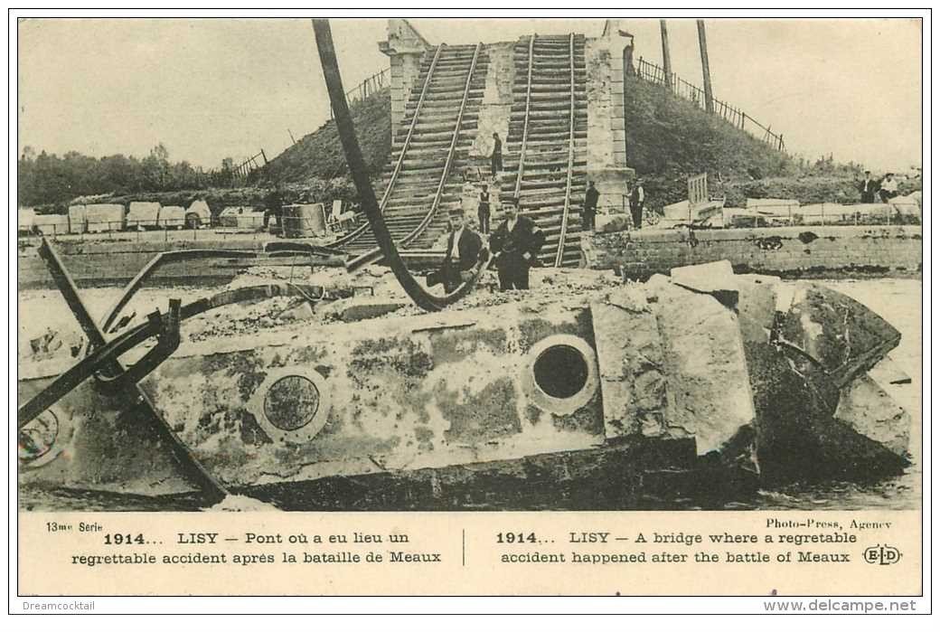 carte postale ancienne GUERRE 1914-18. Pont de Lisy bataille de Meaux