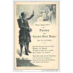 carte postale ancienne GUERRE 1914-18. Prière au Jeune Bon Dieu par Botrel. Carte double