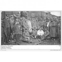 carte postale ancienne GUERRE 1914-18. Prisonniers Allemands et Train