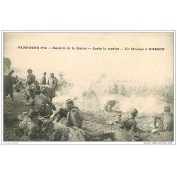 carte postale ancienne GUERRE 1914-18. Un bivouac à Marson. Bataille de la Marne