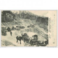 carte postale ancienne GUERRE 1914-18. Un Convoi Col des Vosges. Nos Poilus en Alsace. Tampon Bitschwiller