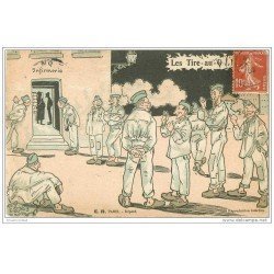 carte postale ancienne HUMORISTIQUE MILITAIRE. Les Tire-au-Q à l'Infirmerie 1908